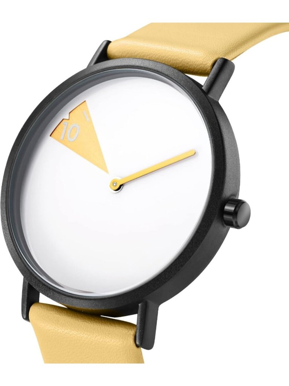 Women's Yellow White Creative Ultra-Thin Strap Fashion Quartz Minimalist Watch - Picture 3 of 7